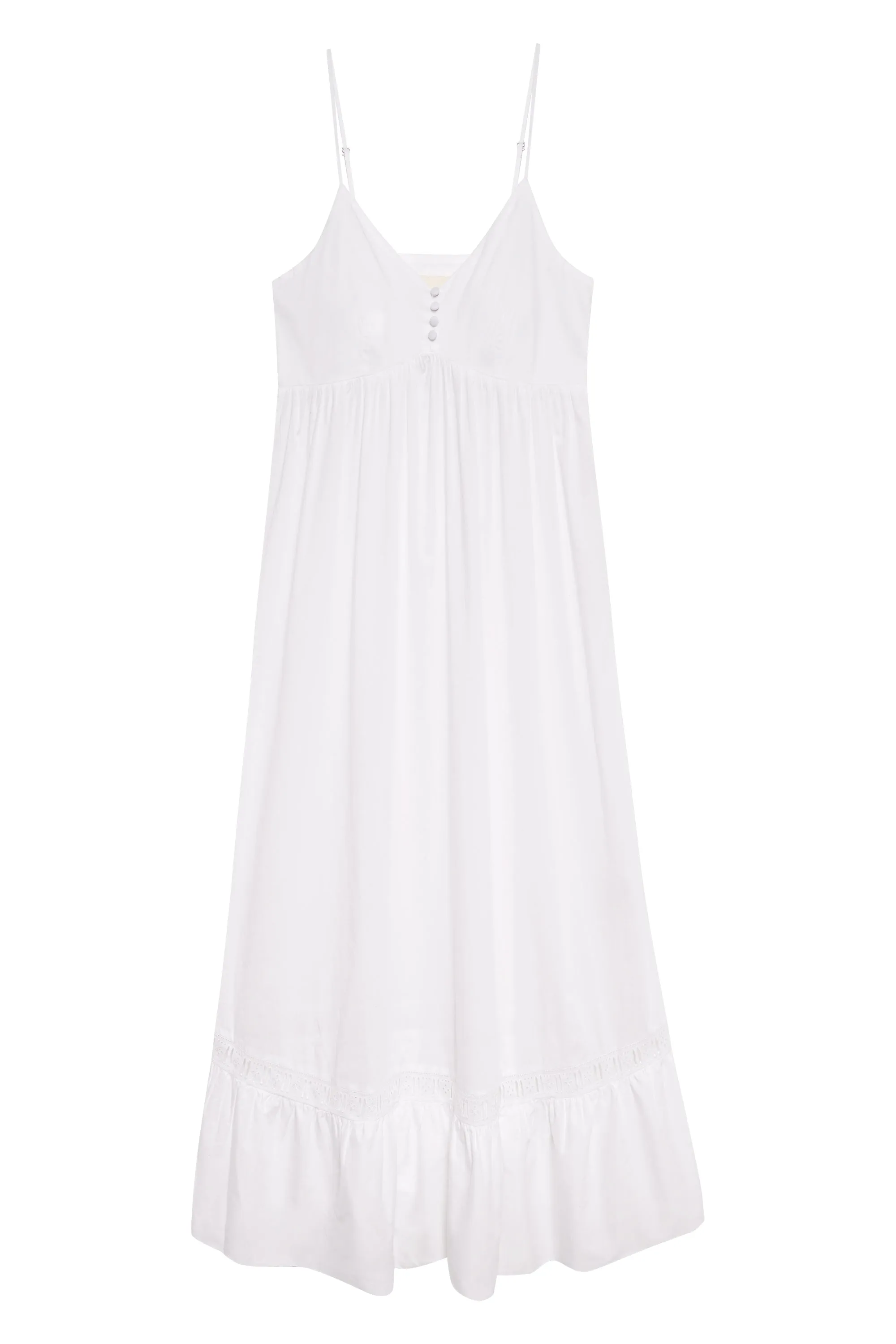 Airy Poplin Midi Dress  - White