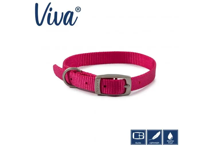 Ancol - Viva Nylon Buckle Collar - Blue - Size 3 (28-36cm)