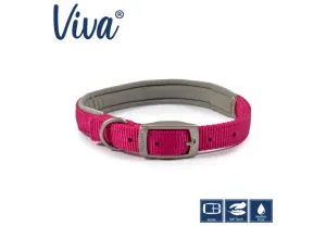 Ancol - Viva Nylon Padded Buckle Collar - Pink - Size 5 (39-48cm)