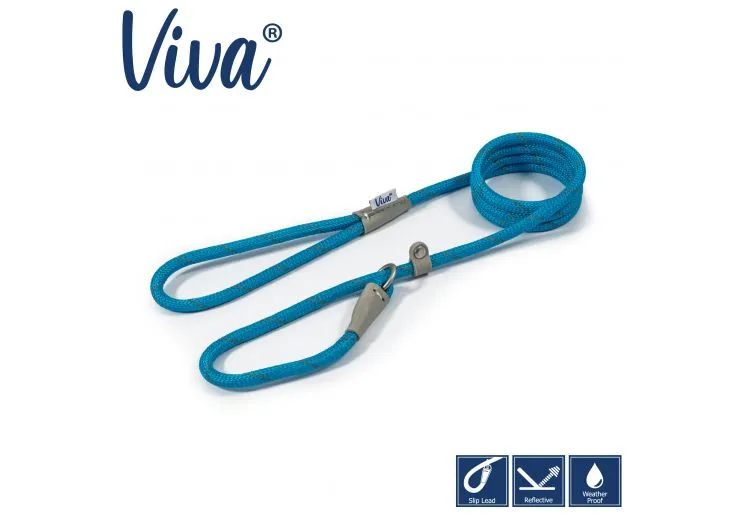 Ancol - Viva Nylon Reflective Rope Slip Lead - Lime - 150cm x 12mm (Max 50kg)