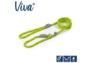 Ancol - Viva Nylon Reflective Rope Slip Lead - Lime - 150cm x 8mm (Max 20kg)