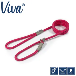 Ancol - Viva Nylon Reflective Rope Slip Lead - Pink - 120cm x 10mm (max 30kg)