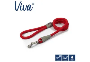 Ancol - Viva Nylon Reflective Rope Snap Lead - Red - 107cm x 10mm (Max 30kg)