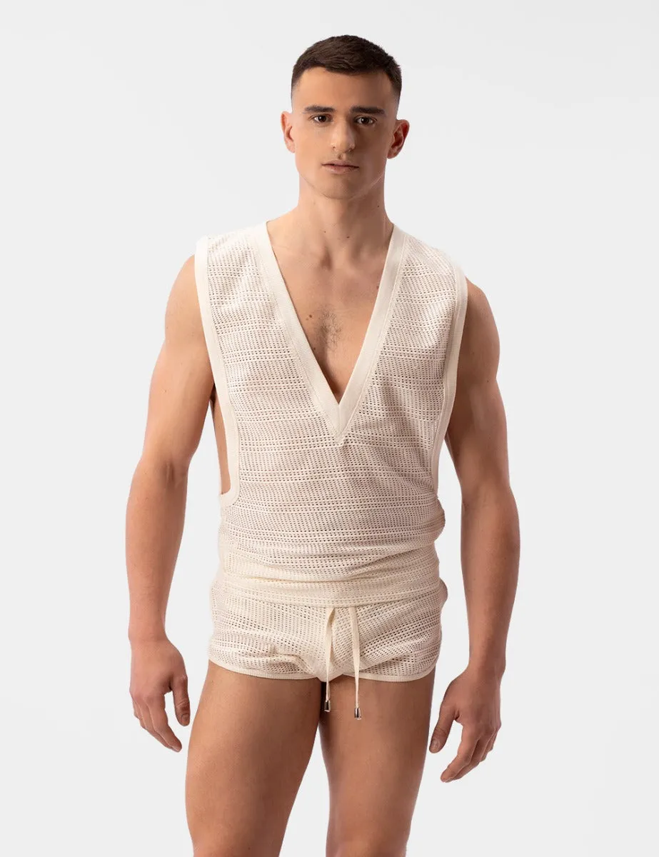 Barcode Berlin Nude V-Neck Mayo T-Shirt