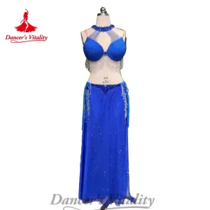 BellyDance Costume Set Customized Tassel Bra Sequin Long Skirt 2pcs Women's Oriental Dance Professional Performance Clothing