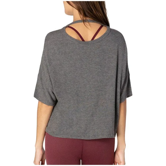 Beyond Yoga Brushed Back Tee Heather Grey