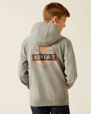 Boy's Ariat Bold Hex Hoodie Grey