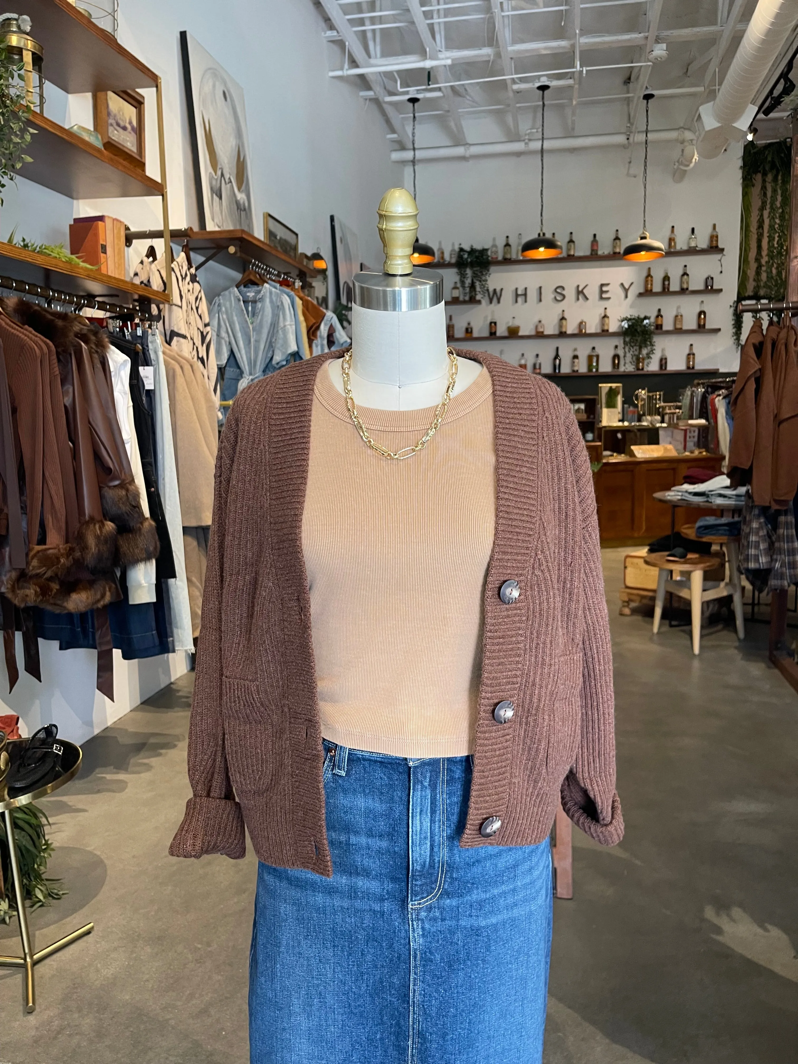 Brown Cashmere Cardigan