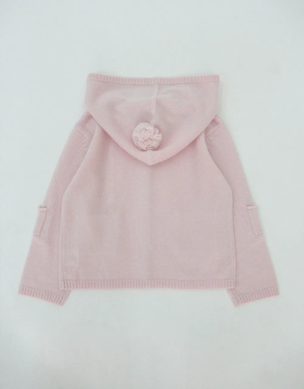 Cashmere Hooded Baby Cardigan in Baby Rose