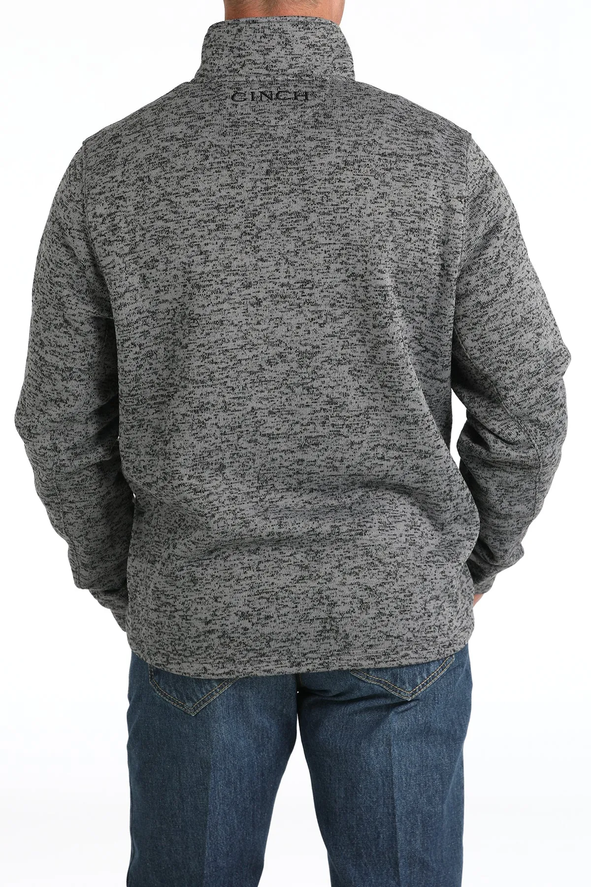 Cinch Men's Gray Sweater Knit 1/4 Zip Pullover