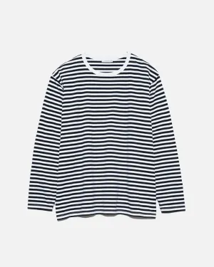 COOLMAX St. Jersey L/S Tee - Navy & White