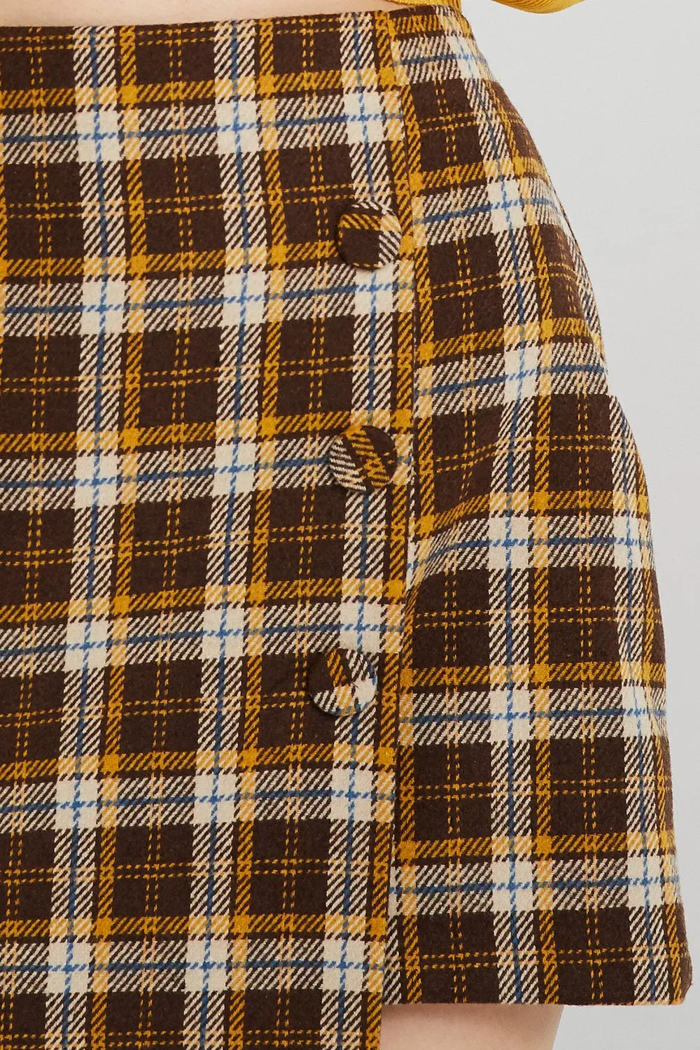 Demi Tartan Check Button Skirt