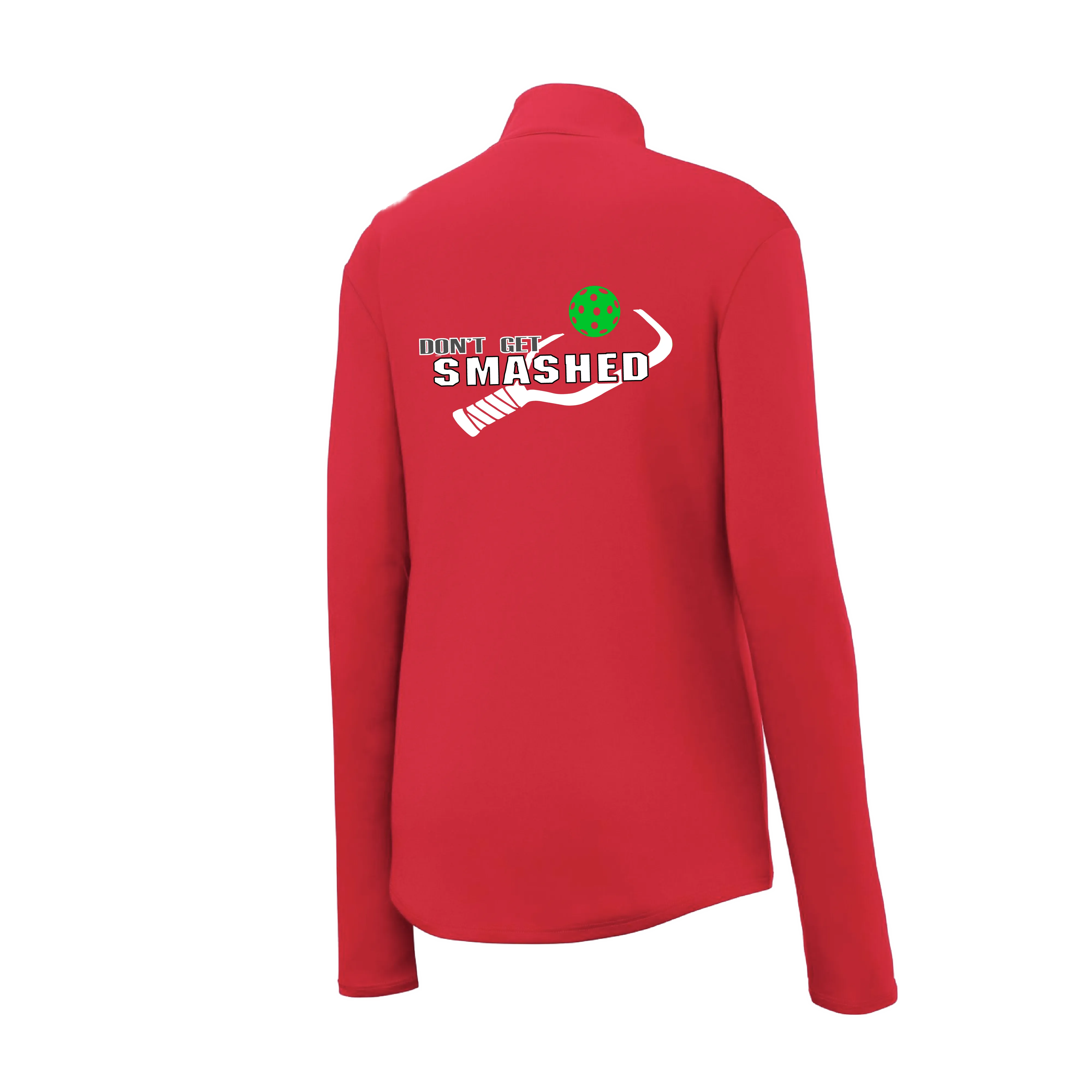 Don't Get Smashed (Pickleball Color Rainbow Red Green) | Women's 1/4 Zip Pullover Athletic Shirt | 100% Polyester