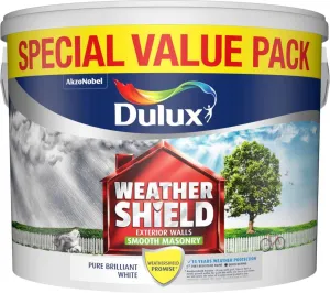 Dulux Weathershield 7.5L Masonry Paint - Brilliant White