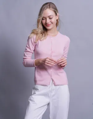 Luxe Lite Scoop Neck Cardigan in Rose