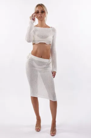 Marbella Knit Midi Skirt Ivory