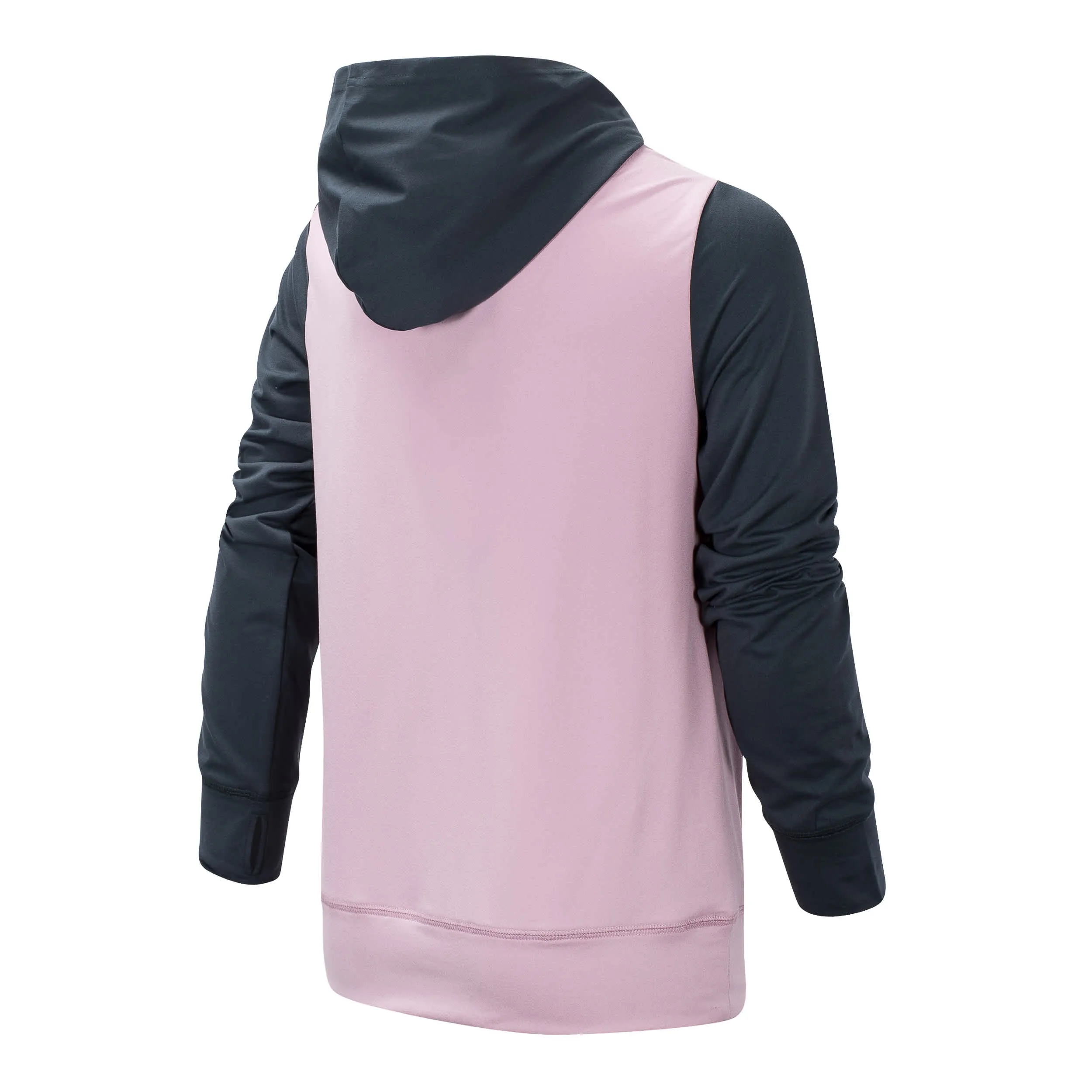 New Balance Girls Oxygen Pink/Thunder Hooded Pullover