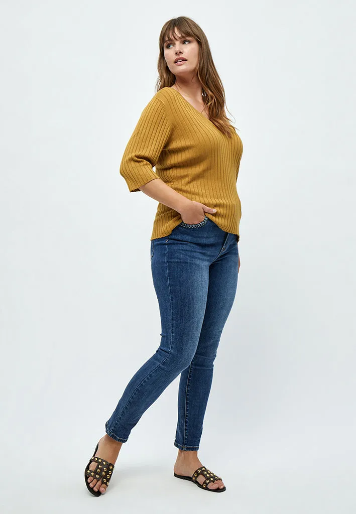 PCTana V Rib Pullover Curve - Almond Brown