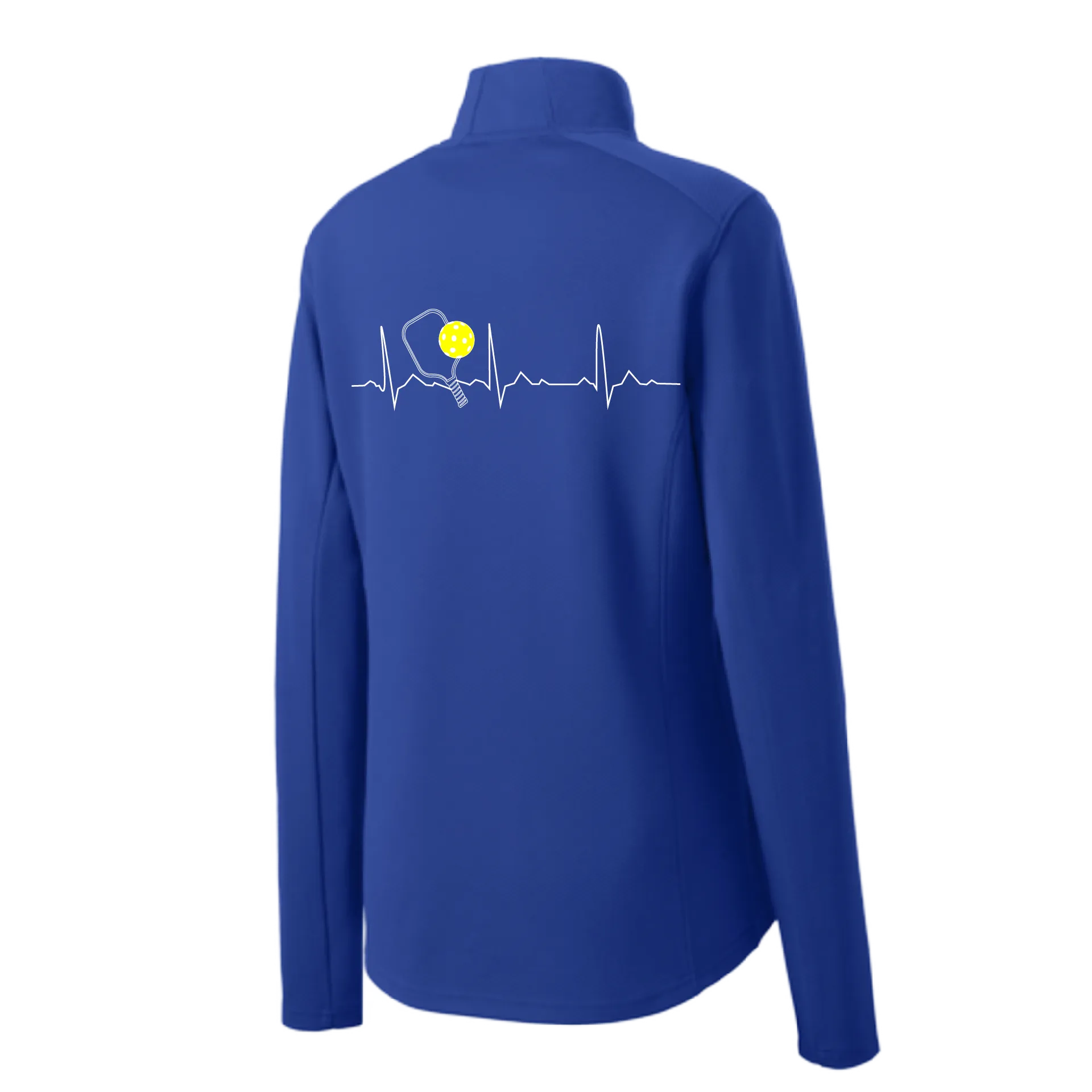 Pickleball Heartbeat EKG (Customizable) | Women's 1/4 Zip Pullover Athletic Shirt | 100% Polyester