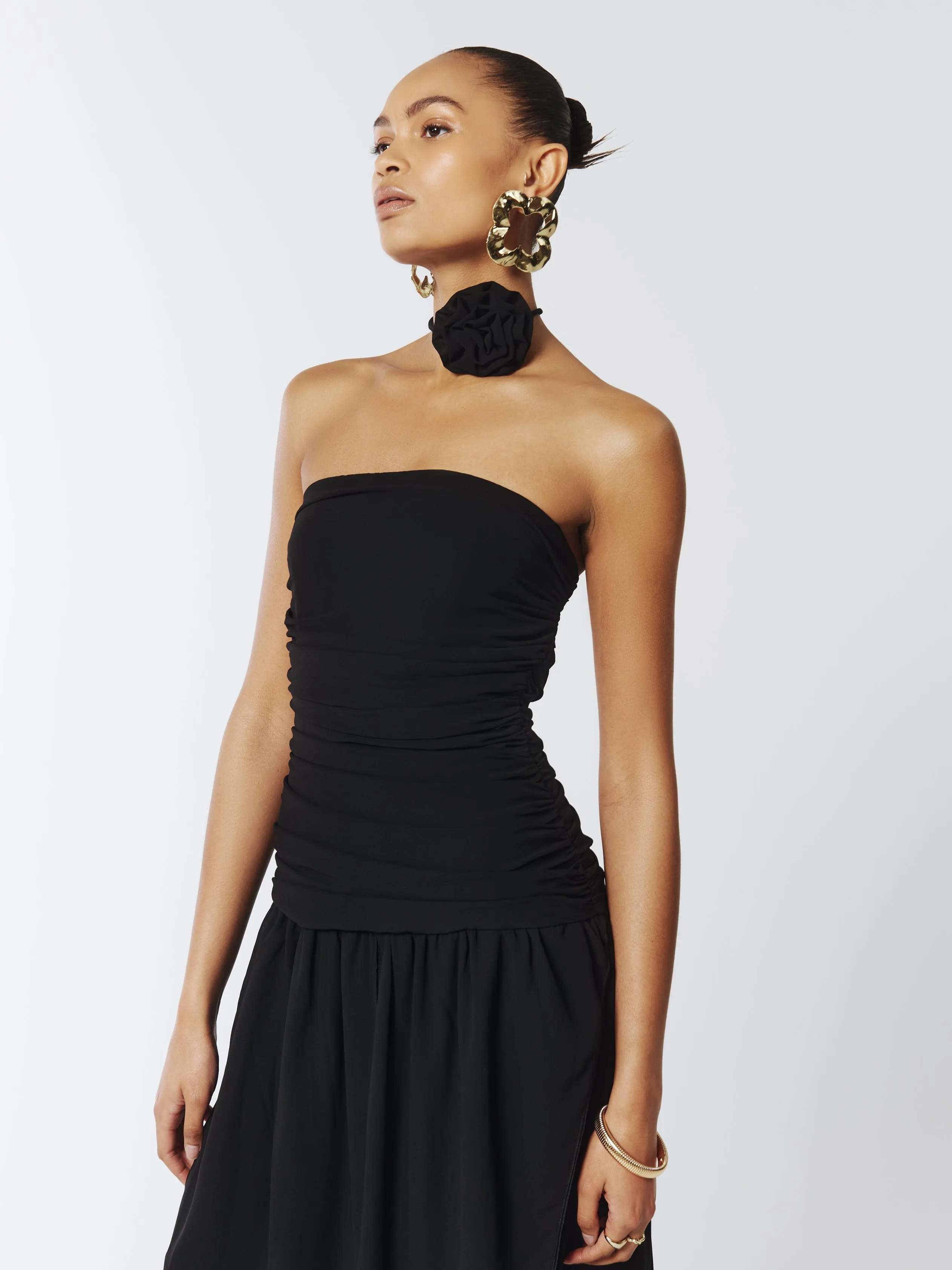 Rosetta Choker Detail Dress in Black