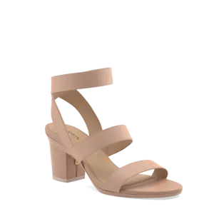 The Adrianna - Latte   Block Heel Kit 3 Latte