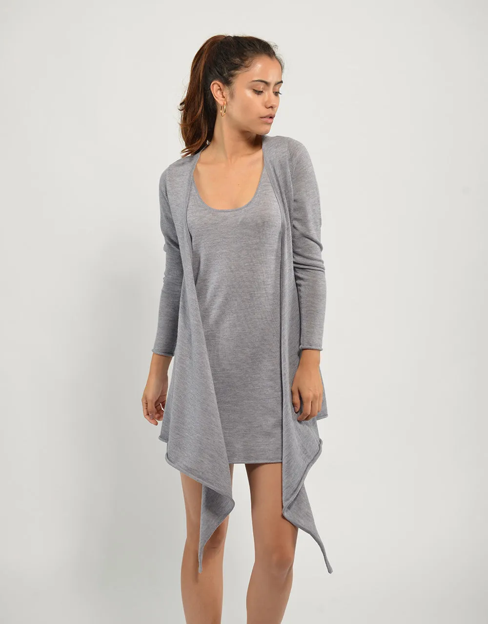 Ultrafine Cashmere Cruise Cardigan in Slate