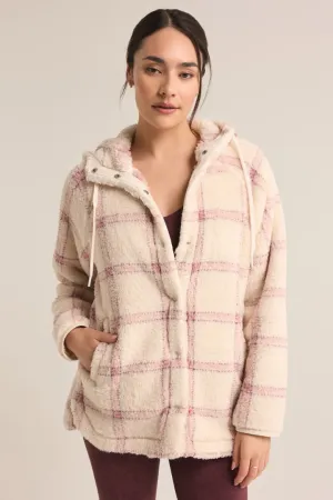 Z-Supply Cross Country Plaid Sherpa Jacket - WINTER WHITE